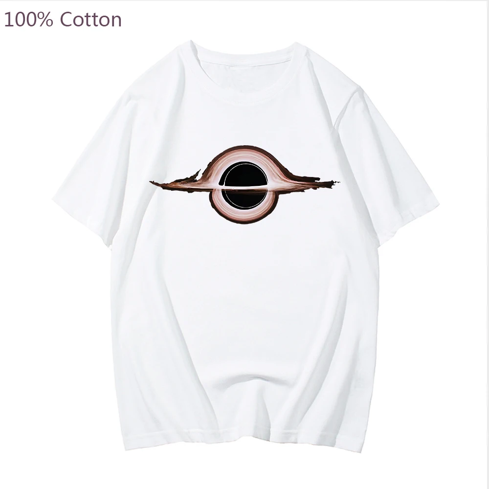 Black Hole Interstellar Gargantua Science T-Shirt Mens Tops Quality 100% Cotton Short Sleeve Summer Casual Tshirt Loose Tees