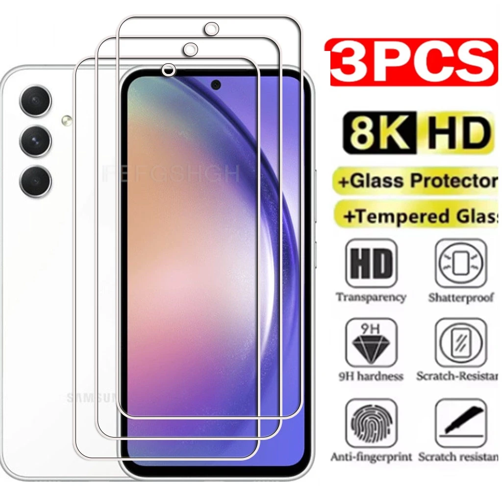 3 шт., 9H HD закаленное стекло для Samsung Galaxy A54 5G 6,4 дюйма GalaxyA54 SM-A546V A546U A546U1 A546B, защитная пленка для экрана