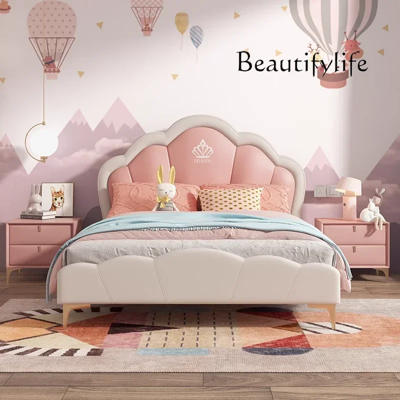 Cc تصميم بسيط فردي سرير أطفال الأميرة الحديثة كاماس الرضع الأثاث ديكور المنزل الطبيعي سرير أطفال السلامة الخشبية