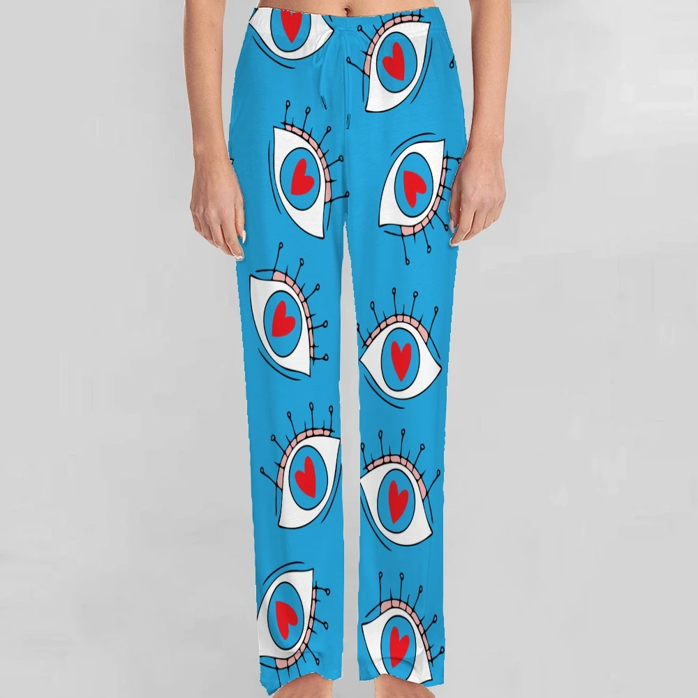 Unisex Cool Eyes Pattern pijama calças, calças de lounge masculino, fundo de sono feminino com bolsos, cordão, super macio