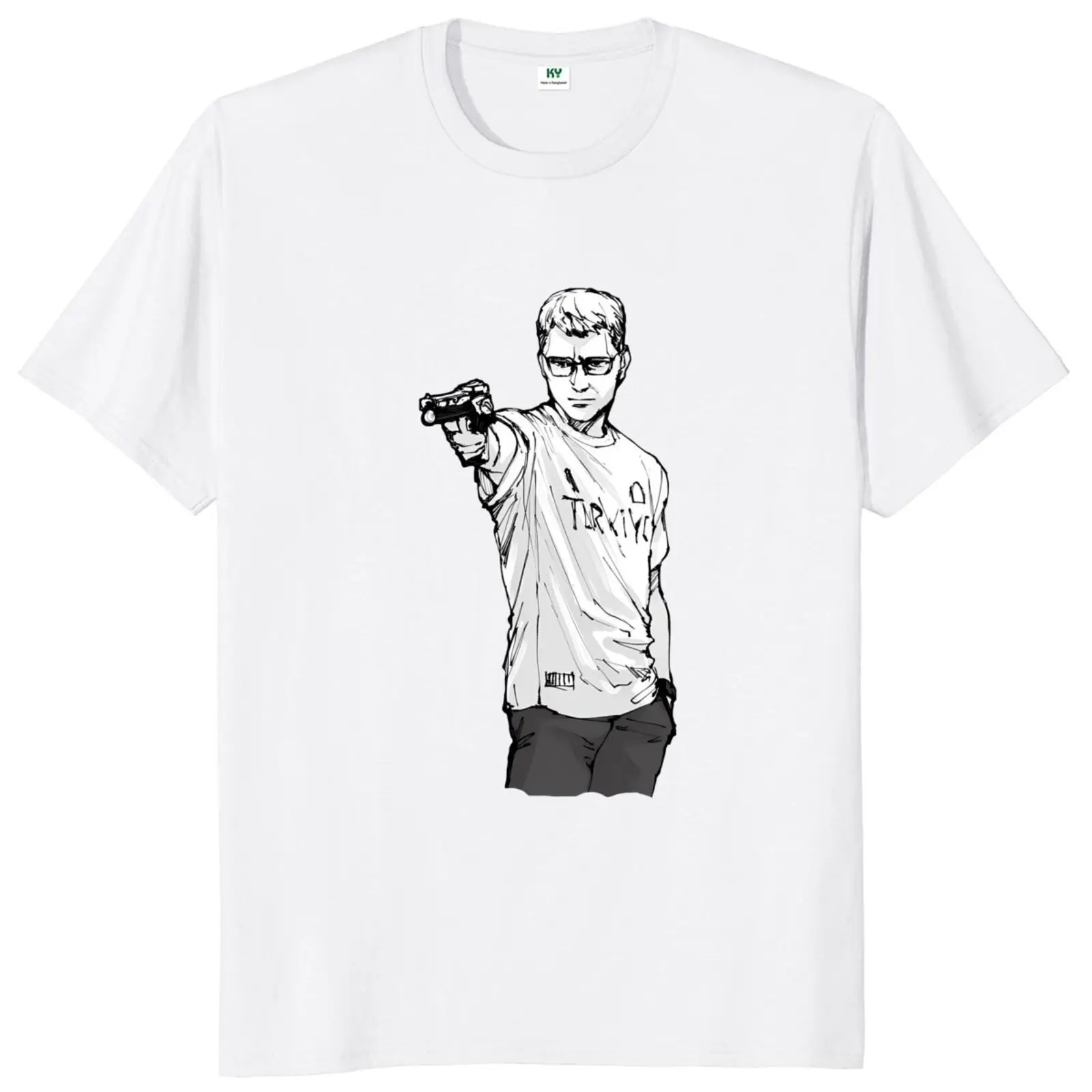 Yusuf Dikec-Unisex Turquia Shooter Gráfico T-Shirt, Roupa macia do verão, Fãs Casual Presente, Tamanho da UE, 100% Algodão