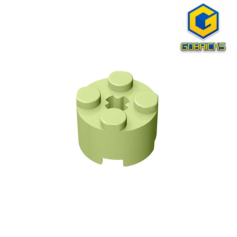 Gobricks GDS-607 BRICK 16 W. CROSS - 2x2 Cylindrical tiles compatible with lego 6143 3941  toys Assembles Building Blocks