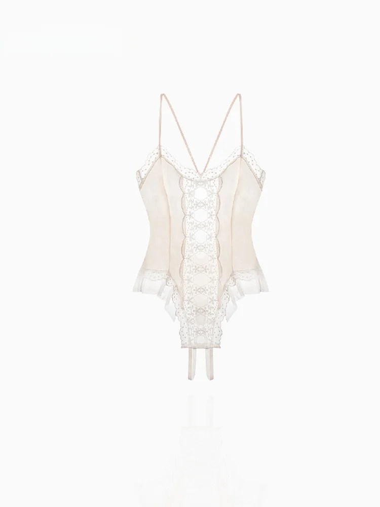 

Sexy Lace One-Piece Underwear Women's Lingerie Original Design Commute Sle mid Waist ort Pants Fabric Fem Underwear