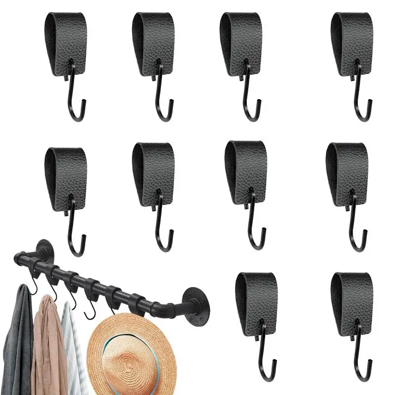 

Heavy Duty S Hooks Coat Towel Hook For Closet 10X Heavy Duty Leather Hangers Storage Rack Holder For Towels Keys Bags Hats
