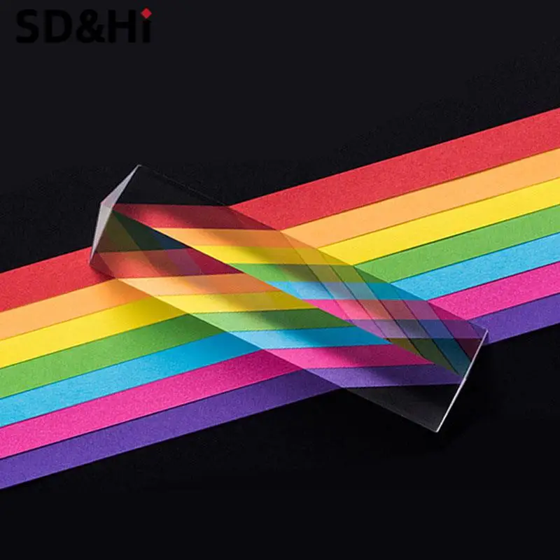 1pc Triangular Prism Rainbow Prism Crystal Glass Photographic Color Physics Children's Light Experiment