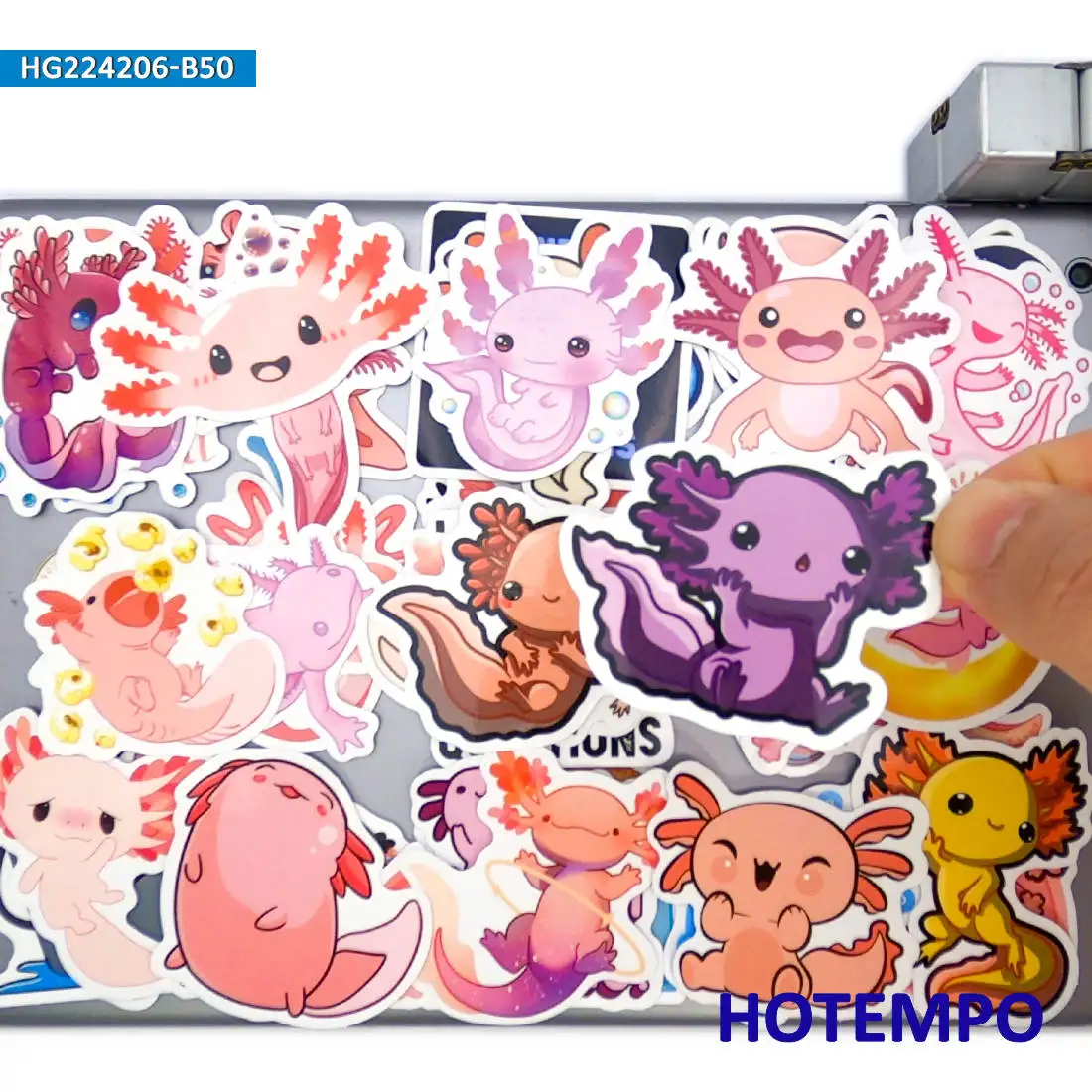 20/30/50PCS Funny Axolotl Stickers Cartoon Animals Decals for Laptop Phone Guitar Skateboard Motorcycle Car Bike Luggage Sticker