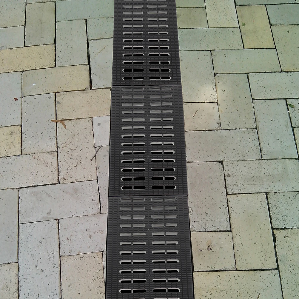 

2pcs Plastic Trench Cover Drain Grate Kitchen Outdoor Sewer Cover Heavy Duty Replaceable Rainwater Drainage for Restaurant