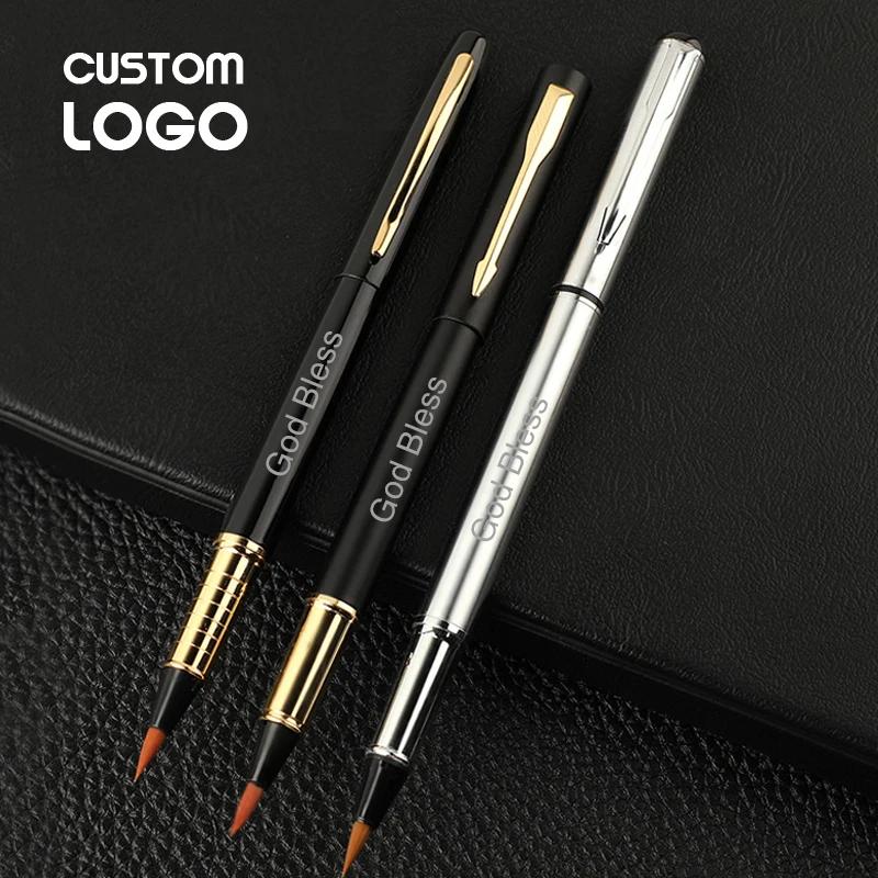 Brosse de type stylo personnalisée, Portable, calligraphie, peut ajouter un sac d'encre, stylo d'étudiant, papeterie scolaire et de bureau