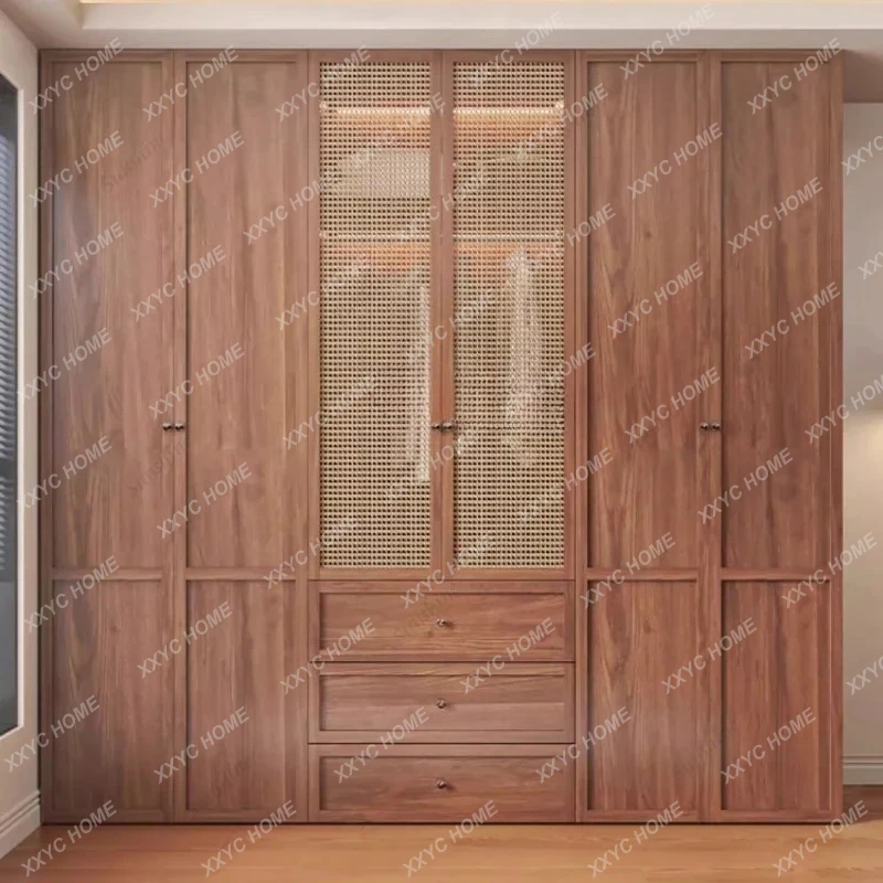 

L Rattan Bedroom Clothes Wardrobe Tall Cabinets Luxury 2025 Clothes Open Closet Organizer Storage Girls Furniture Home