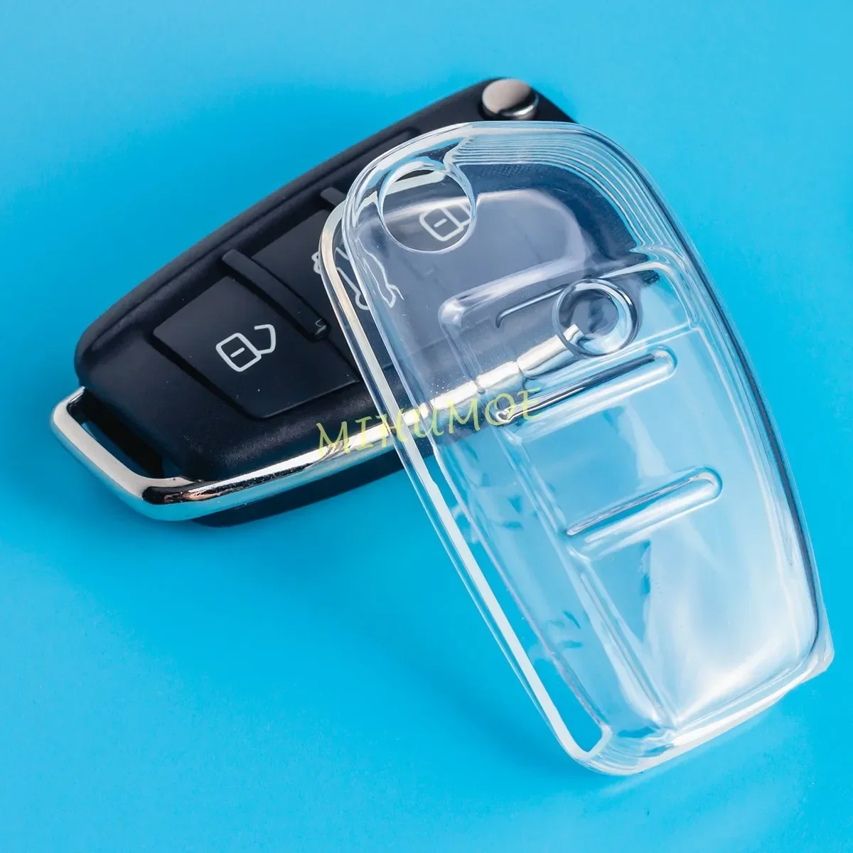 

Transparent Clear Flip Car Key Fob Cover Case Protector For Audi Q3 Q7 A1 A3 S3 TT Accessories
