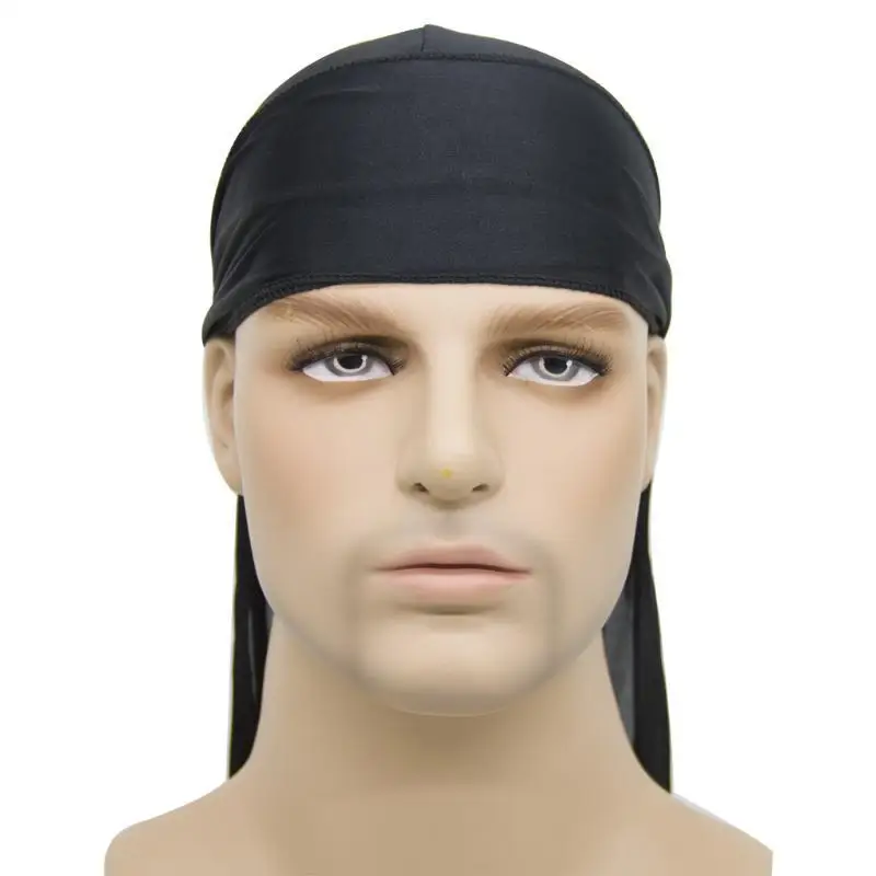 Unisex Turban Modische Kopfbedeckung Mütze Bandana Seidiger Langer Schleier Durag Piratenhut Damen Herren Kopfbedeckung Kappen Hijab Haaraccessoires – Detail 4