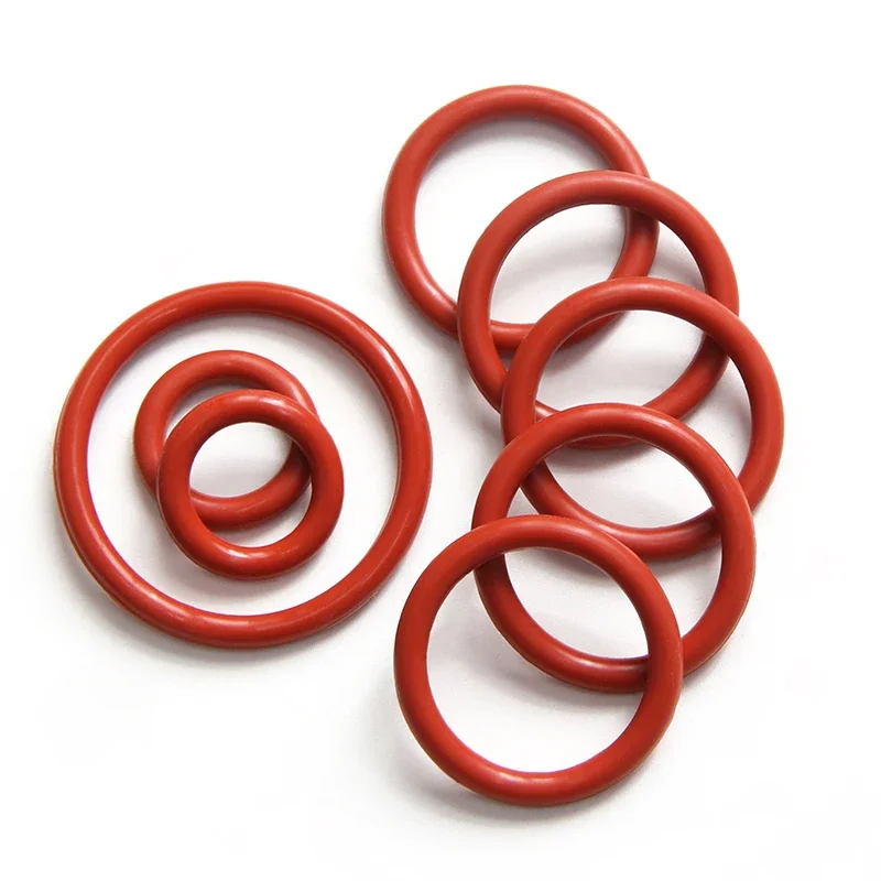 10/50pcs Food Grade VMQ O Ring Gasket Thickness CS 3.5mm OD 10 ~ 46mm Waterproof Washer Round O Shape Rubber Silicone Ring Red