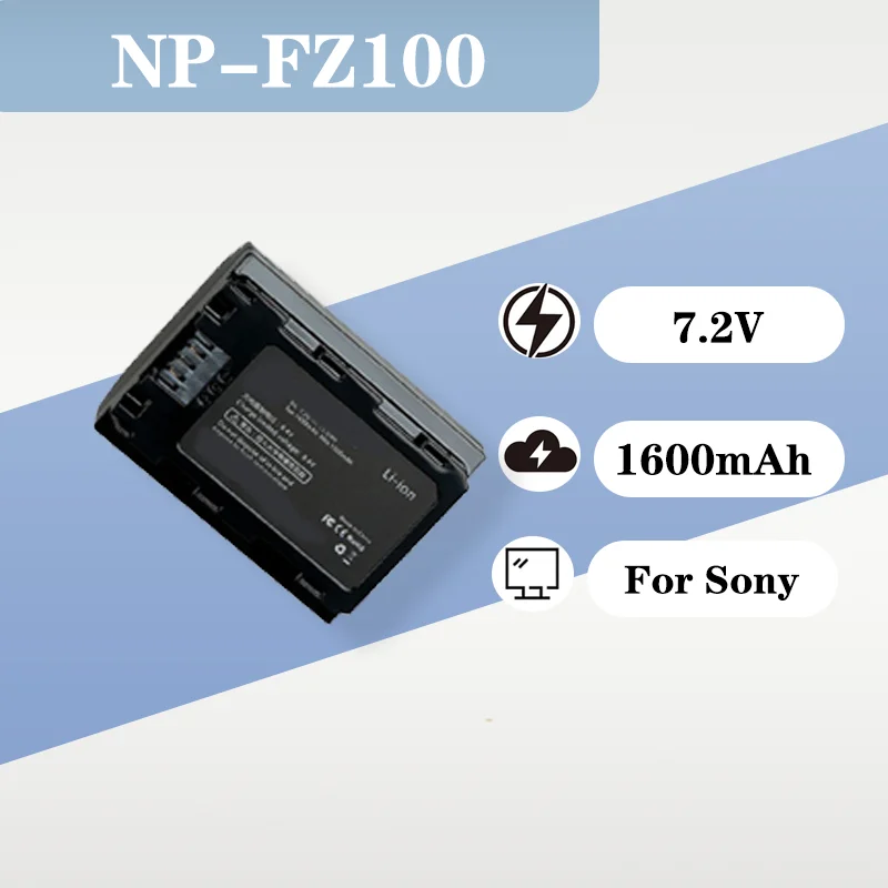 1600mAh 7.2V Replacement Battery NP FZ100 For Sony Alpha A7RIII A7RM3 A7R3 A9 Mirrorless Camera
