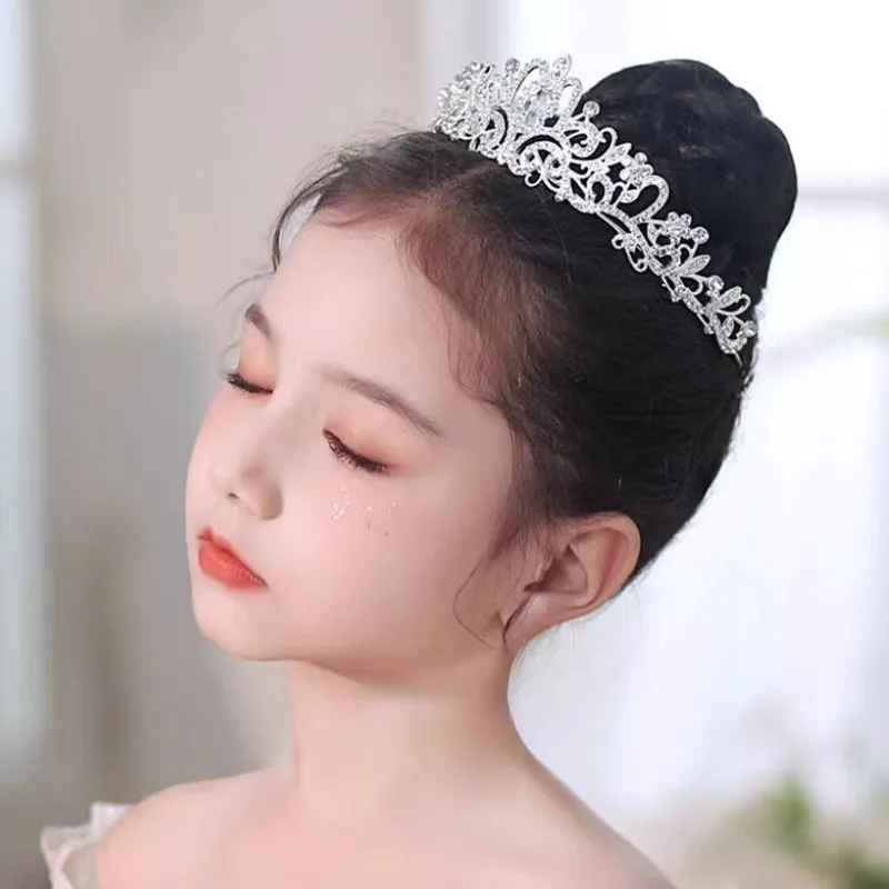 Colore argento corona da sposa e accessori per capelli diadema di cristallo di strass per accessori per abiti da sposa da ragazza regalo di