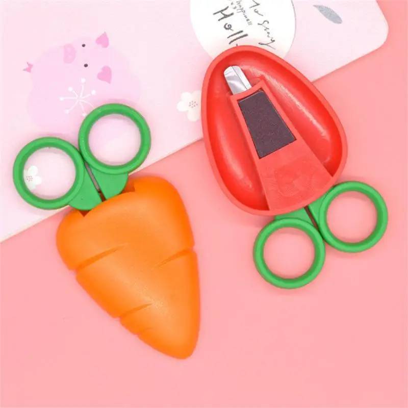 

Mini Children Fruit Scissor With Magnetic Sticker Fridge Magnet Carrot Strawberry Grape Banana Cute Small Safe Scissor