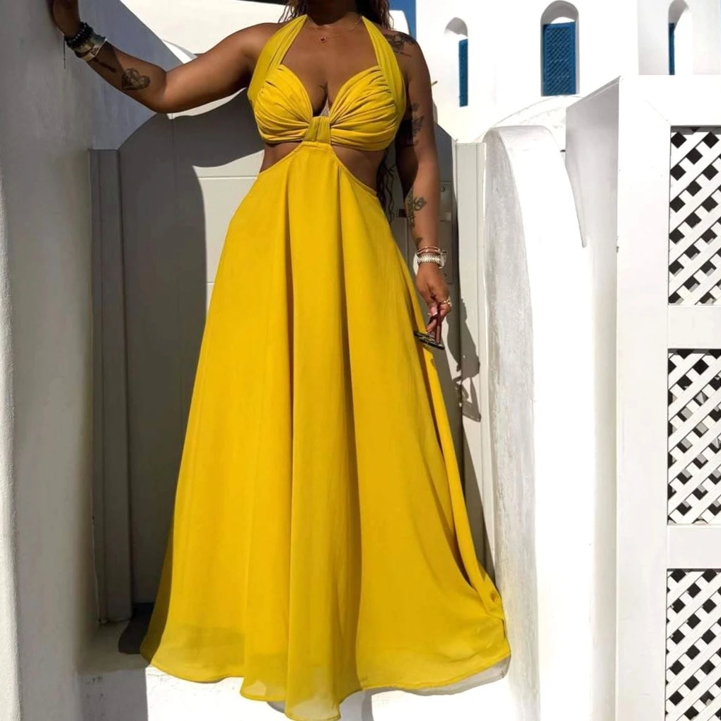 

Long Dress Women Sexy Dresses A Line Vestidos Y2k Streetwear Halter Sleeveless Strapless Elegant Splice Party Night Work 2026