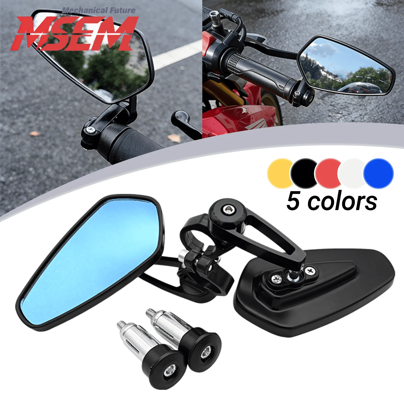 For Sur-Ron Light Bee S/X & Segway X16/X26 CNC Aluminum Motorcycle Blue Glass Scooter Bar Handlebar Mirror Rearview Mirrors