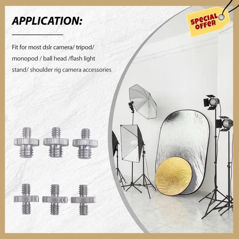 Винтовой адаптер для камеры 1/4 дюйма и 3/8 дюйма, набор резьбовых креплений для штатива, монопода, шаровая головка, подставка для светильника, плечевая установка-WMA
