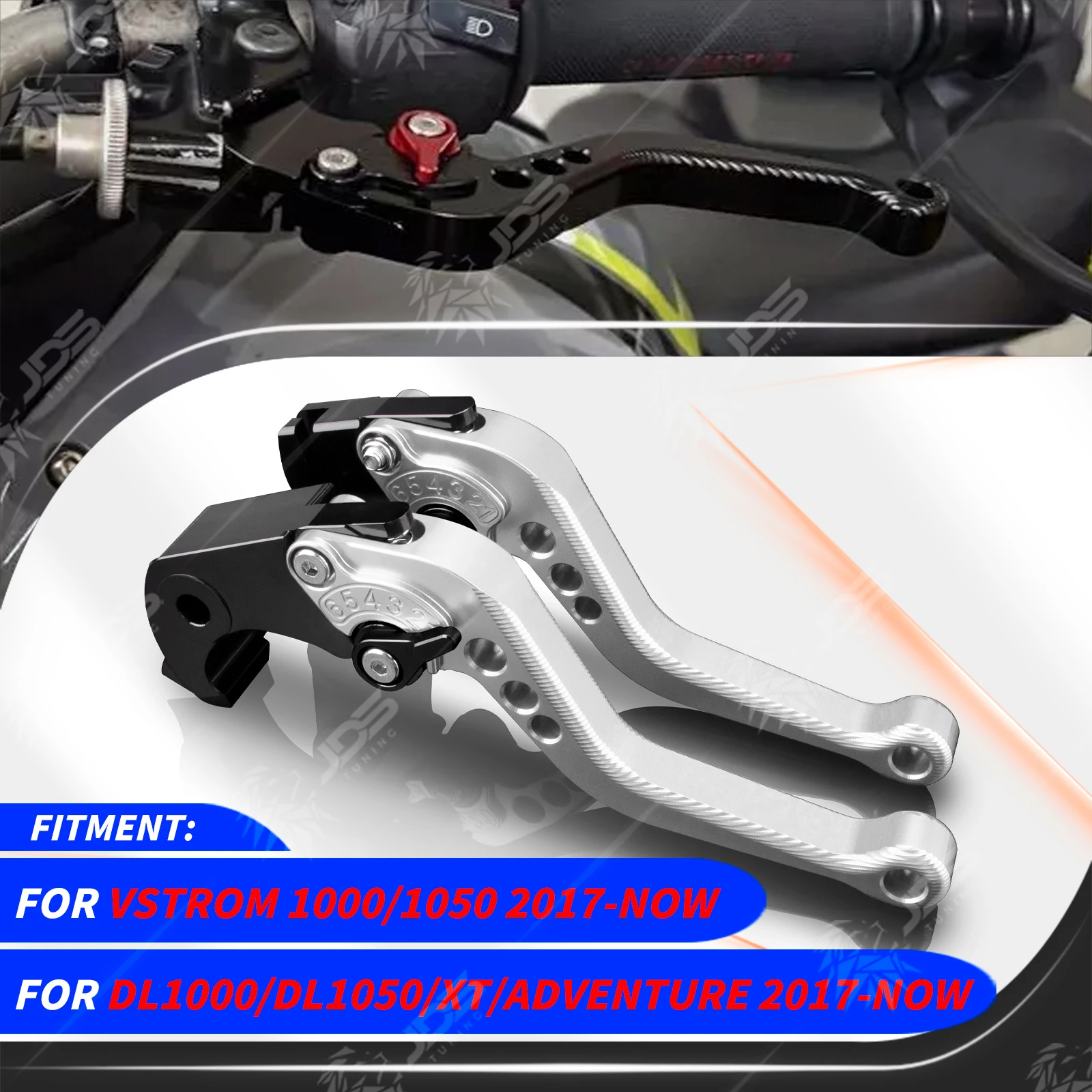 For Suzuki VSTROM 1000/1050/DL1000/DL1050/XT/ADVENTURE 2017-NOW Sport Short Brake Lever Adjustable Handle Levers Three-Fingers
