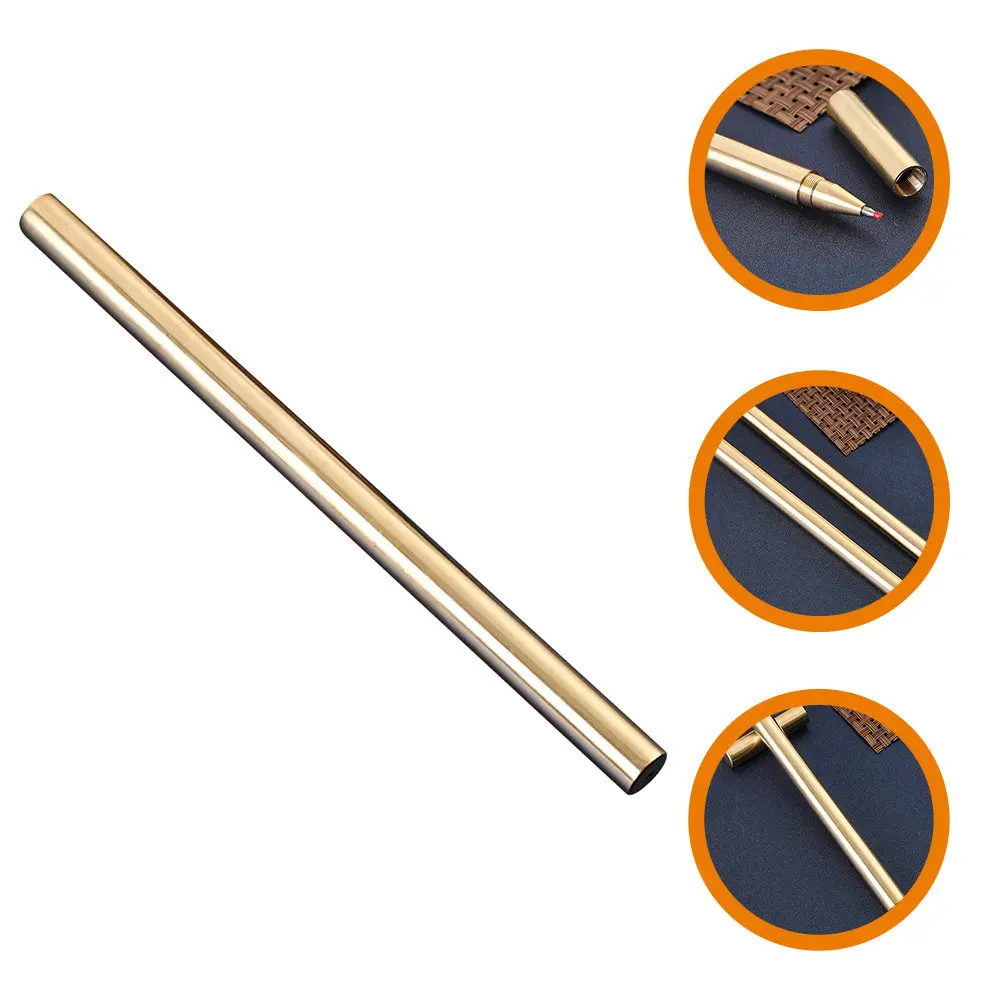 

Vintage Copper Portable Writing Pen Office Business Signature Gel Ink Pen Comfortable Size Lightweight for School Home Daily