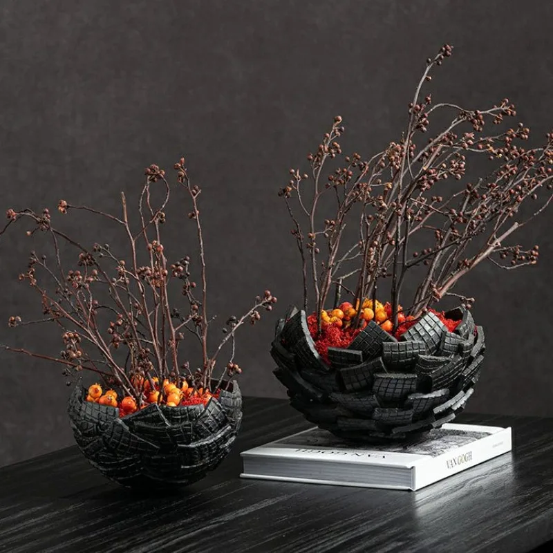 

New Chinese bonsai medieval dead branch berry potted plant, model room hotel tea room handicraft decoration