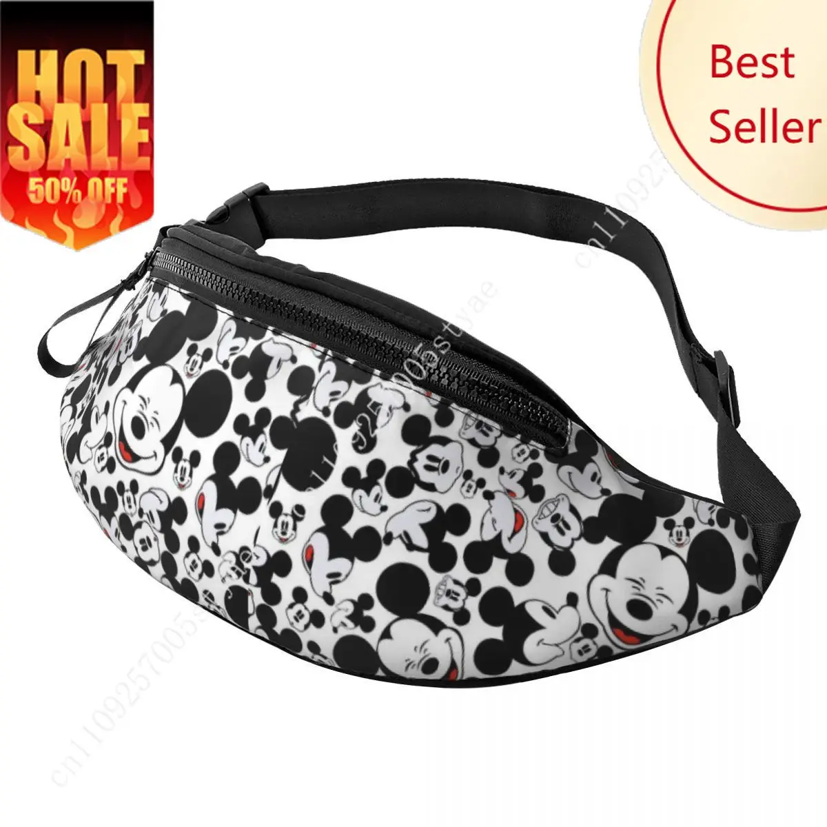 

Custom Mickey Mouse Minnie Fanny Pack for Women Men Cool Crossbody Waist Bag Traveling Phone Money Pouch