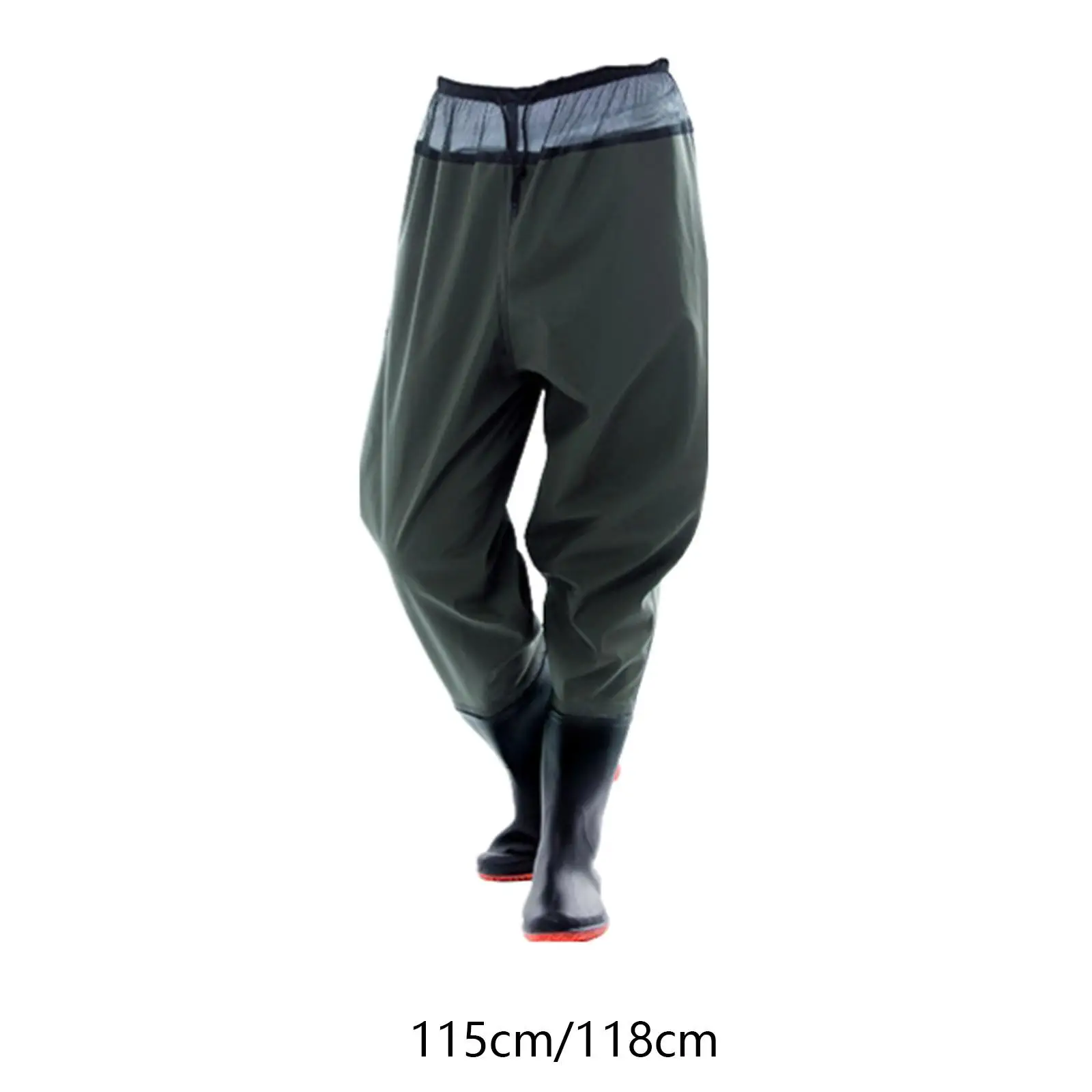 

Fishing Waders Water Pants PVC Waterproof Non Slip with Boots Waist Stockingfoot for Fishing Gardening Agriculture Wading