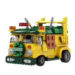 MOC Turtle Van Building Blocks Movies Toys Model Party Wagon DIY Bricks Sets Vehicle Transport Truck Kids Adult Birthday Gift