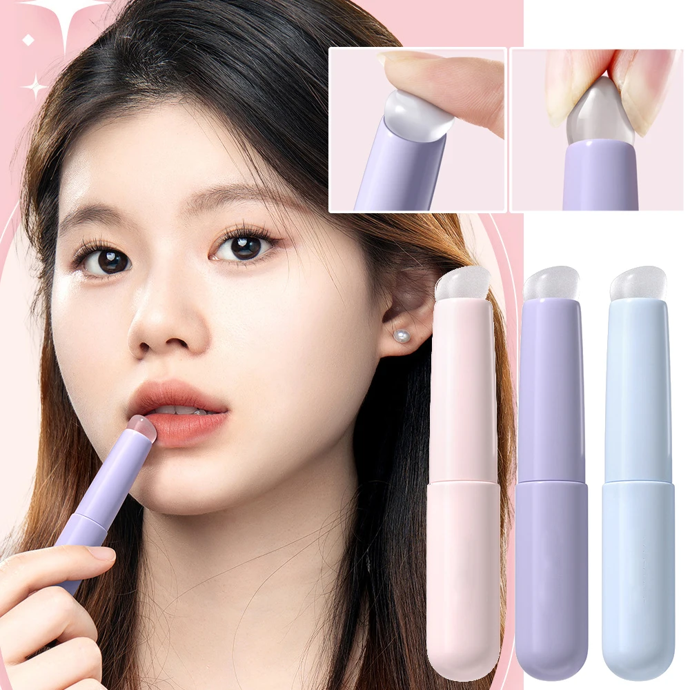 Mini Silicone Lip Brush, cabeça clara, batom Smudge, olhar natural, corretivo aplicador, ferramenta de maquiagem multi-uso, acessórios