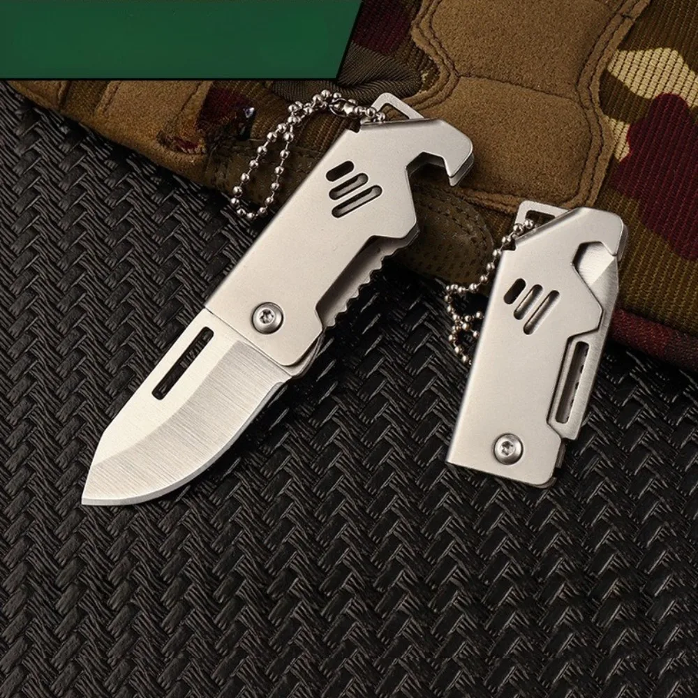 Stainless Steel Sharp Fold Mini Steel Knife Multi-functional Keychain for Men Women  Easy To Carry Practical Accessory Gifts view 6