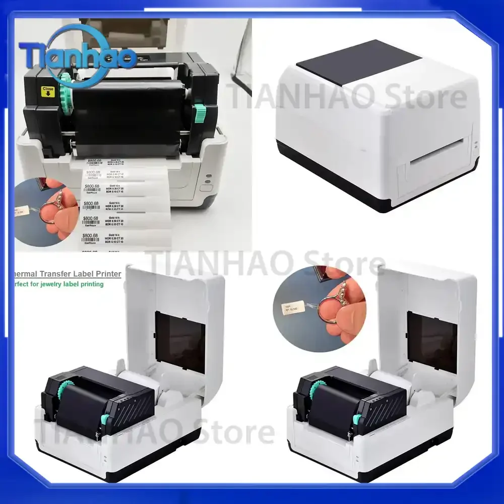 Transparent Thermal Transfer Rat Tail Jewelry Label Printer 3.5 x 0.437 in Barbell Tag 4 in Silver Gold Labels for Jewelers
