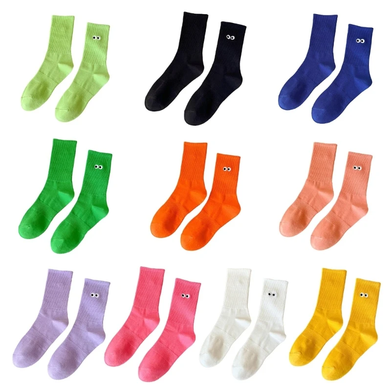 Women's Colorful Ankle Socks 2023 Cotton Bootie Socks Simple Trendy Socks Soft Fall Winter Calf Socks Funny Socks