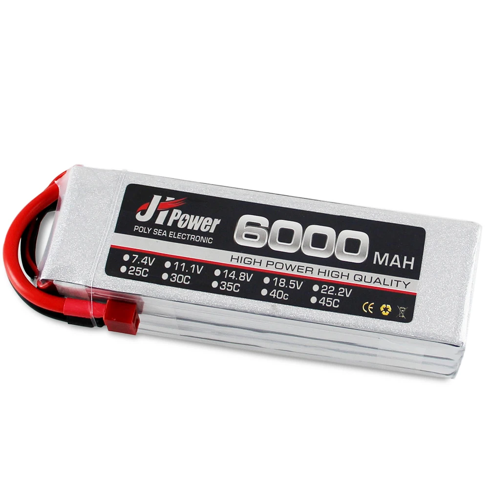 

JH Power 2S 3S 4S 6S 7S 8S RC LiPo Battery 7,4 V 11,1 V 14,8 V 18,5 V 22,2 V 25,9 V 6000mAh 35C для радиоуправляемых автомобилей, вертолетов, лодок, радиоуправляемых дронов