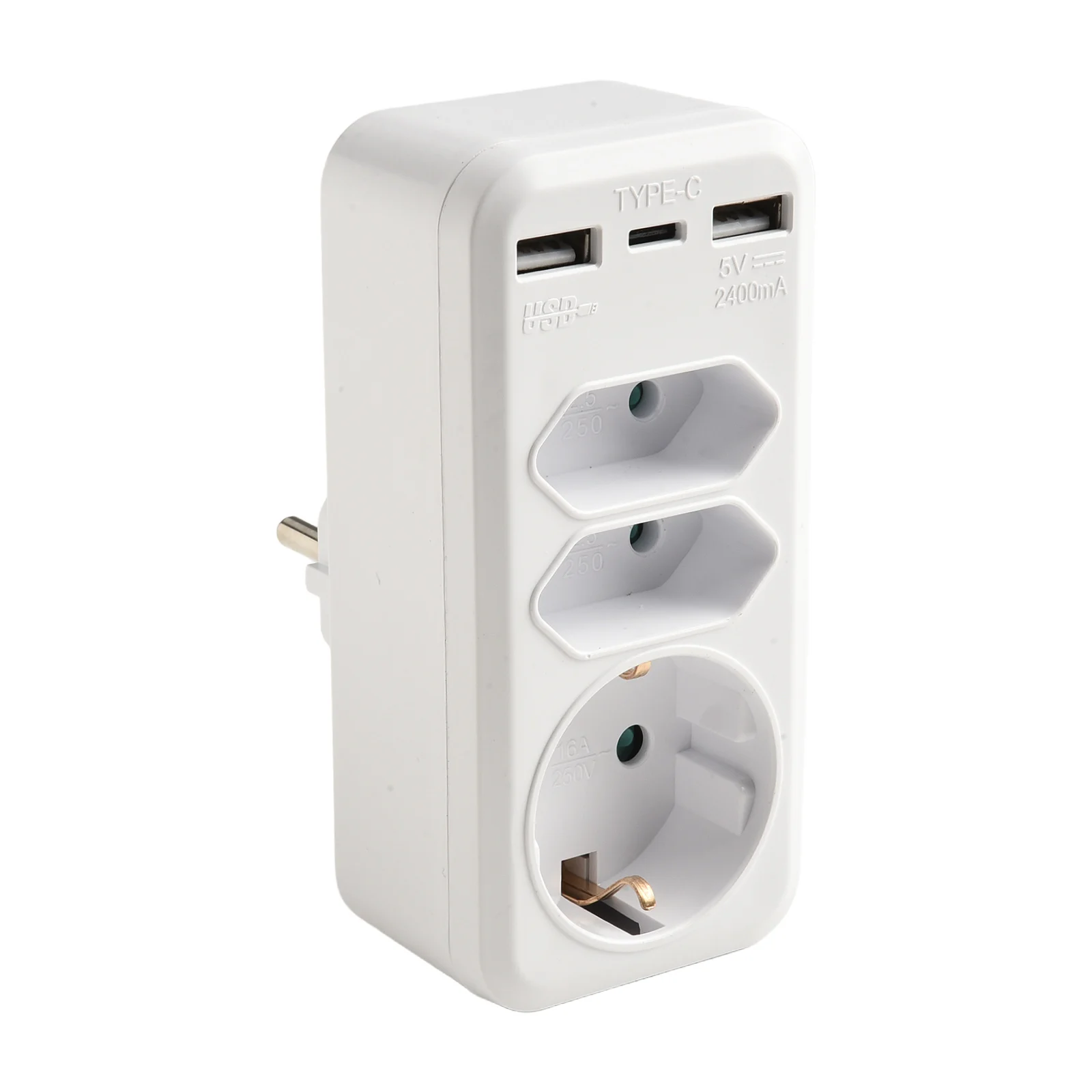 Color White Power Strip Safety Power Adapter With Lock Child Lock Safety Compact Size Fireproof Material Flip Cover Design