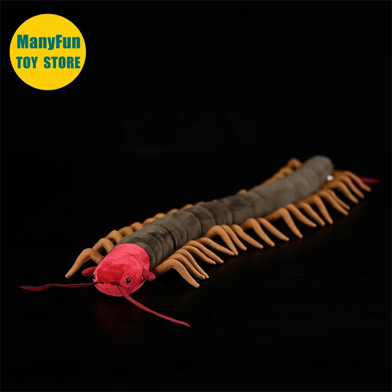 Realistic Centipede High Fidelity Millipede Plushie Scolopendra heros Plush Toys Lifelike Animals Simulation Stuffed Doll Toy