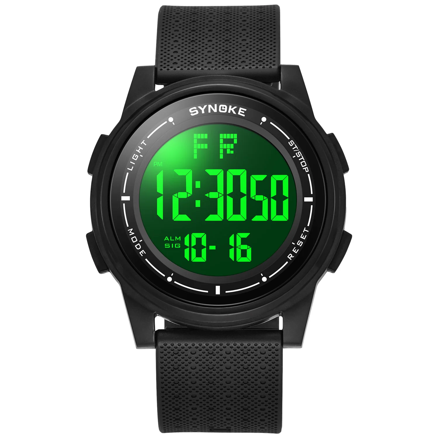 Round LED Light Up Electronic Watch, Waterproof Sports Watch for Men SYNOKE Brand