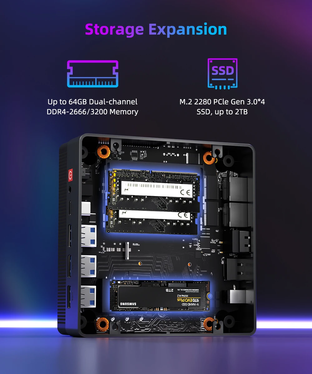 Aittact Mini PC AMD Ryzen5 7530U 4500U 4300U 5300U ordenador de juegos de escritorio WIFI5 BT4.0 DDR4 Triple pantalla LAN Dual