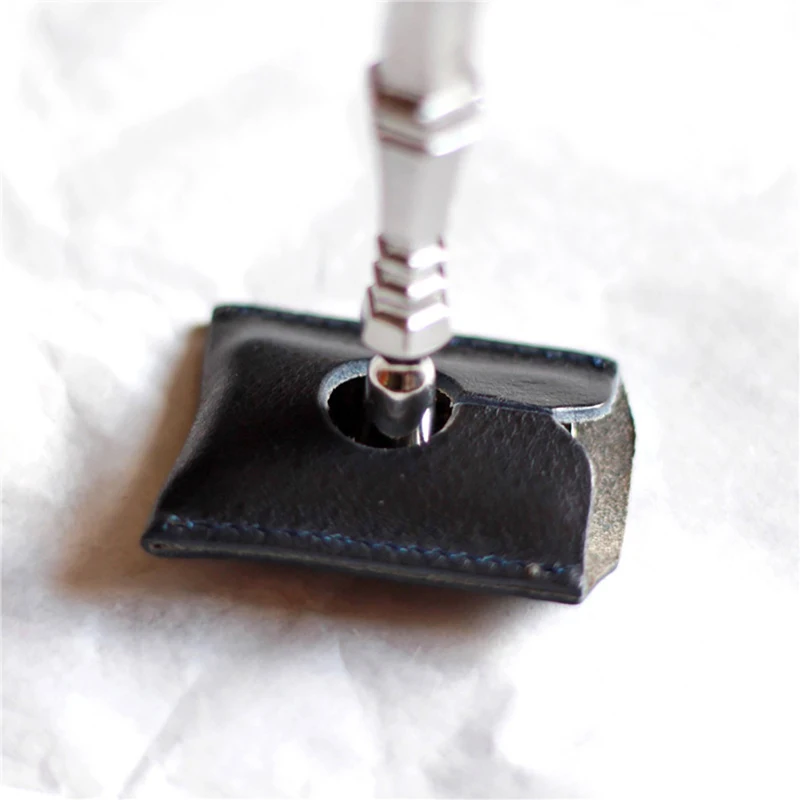 Leather Protective Sleeve For Double Edge Safety Razor Blade Cover Travel Razor Head Storage Case