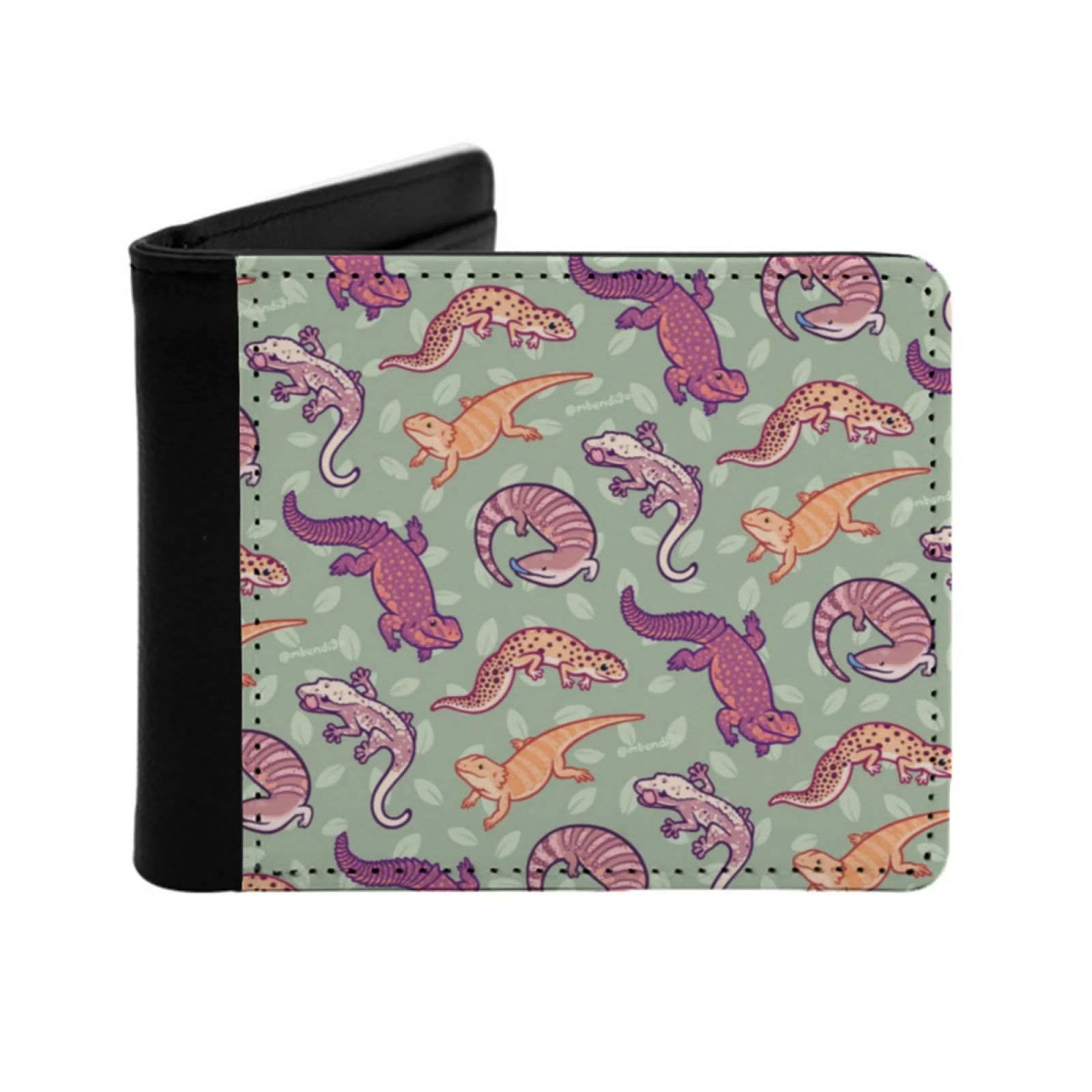 

Reptile Rave Personalized Wallet For Men And Women Pu Leather Short Pocket Purse Bearded Dragon Crested Gecko Leopard Gecko