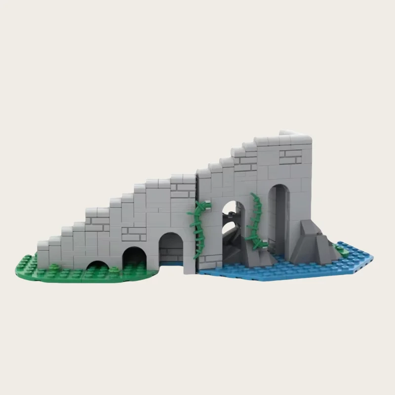 MOC Modello di costruzione in pendenza della fortezza medievale - Set di piccole parti personalizzabili di 194 pezzi - Decorazione di blocchi di costruzione di giocattoli di assemblaggio