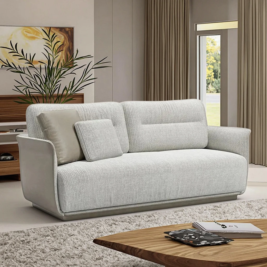 Italian Luxury Sofa 1 2 3 Seater Sectional Sofa Small MIcrofiber Fabric Leather Couch Living Room Home Office Sofa Set Furniture