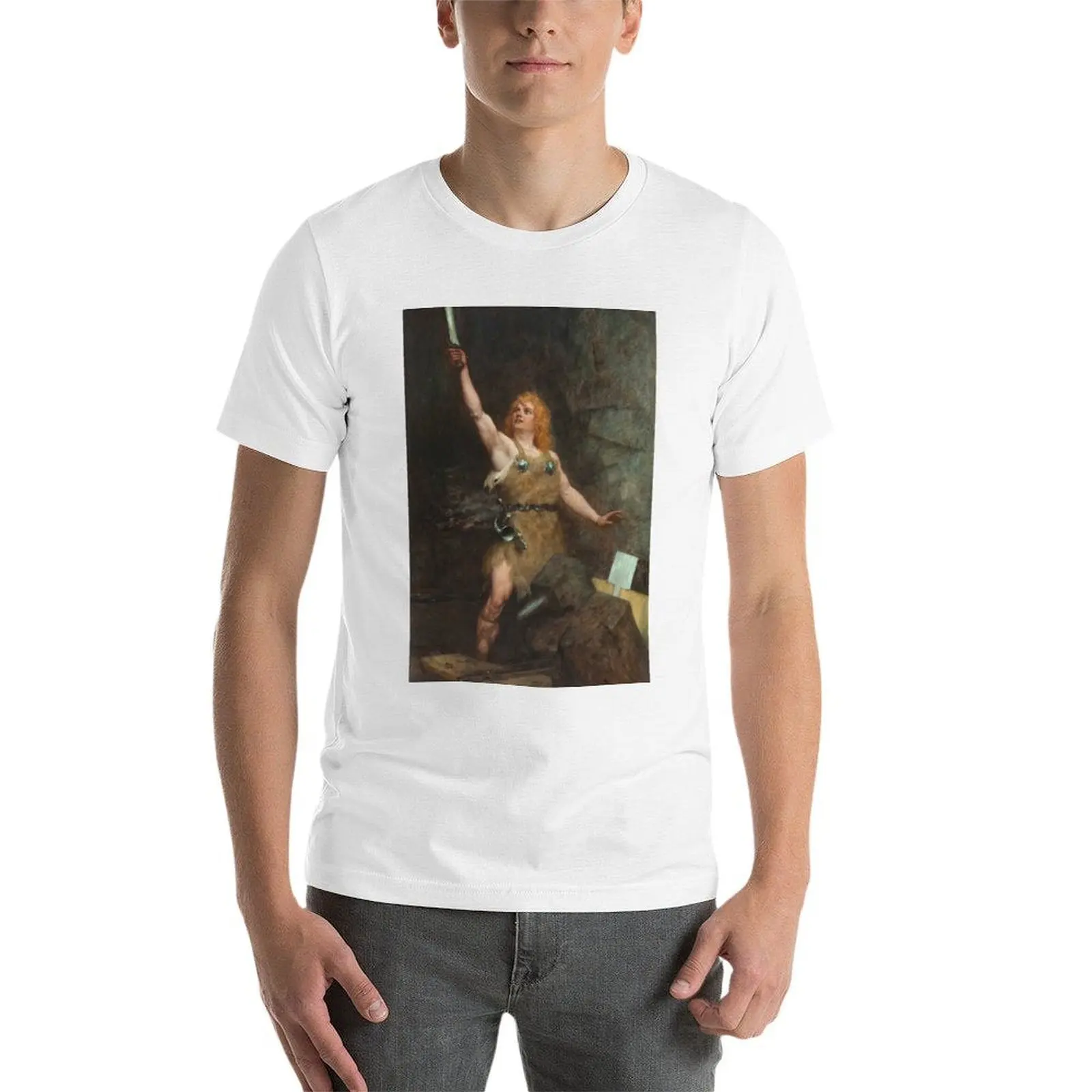 Siegfried in the Forge - Ferdinand Leeke تي شيرت رجل تي شيرت الصيف أنيمي تي شيرت كبير الحجم الرجال تي شيرت القطن 100% تي شيرت