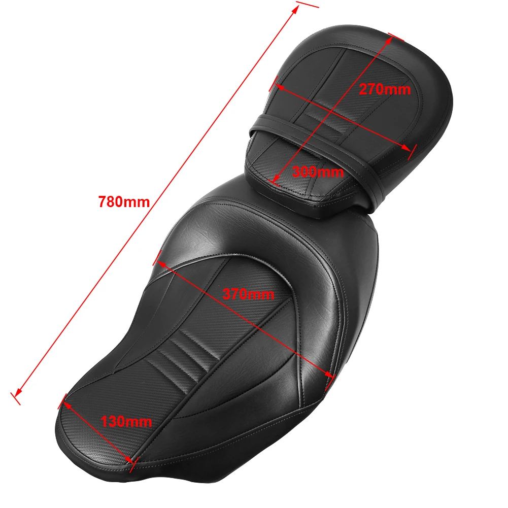 Motorcycle Two Pieces 2-Up Driver Passenger Low Profile Leather Seat For Harley Touring CVO Street Glide Road King Electra Glide