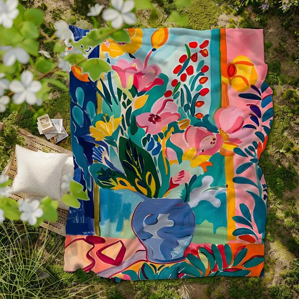 artist H-Henri M-Matisse Throw Soft Flannel Blanket for Bed Bedroom Sofa Picnic Throw Skin-friendly Breathable Gift Cover