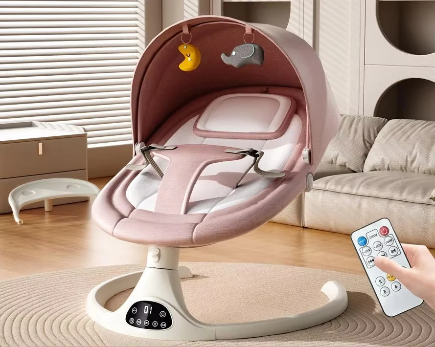 New 2025 Smart Electric Baby Cradle Music Kids' Furniture Chairs Sway Crib Rocking Kid's Basket Child Baby Bed Swing