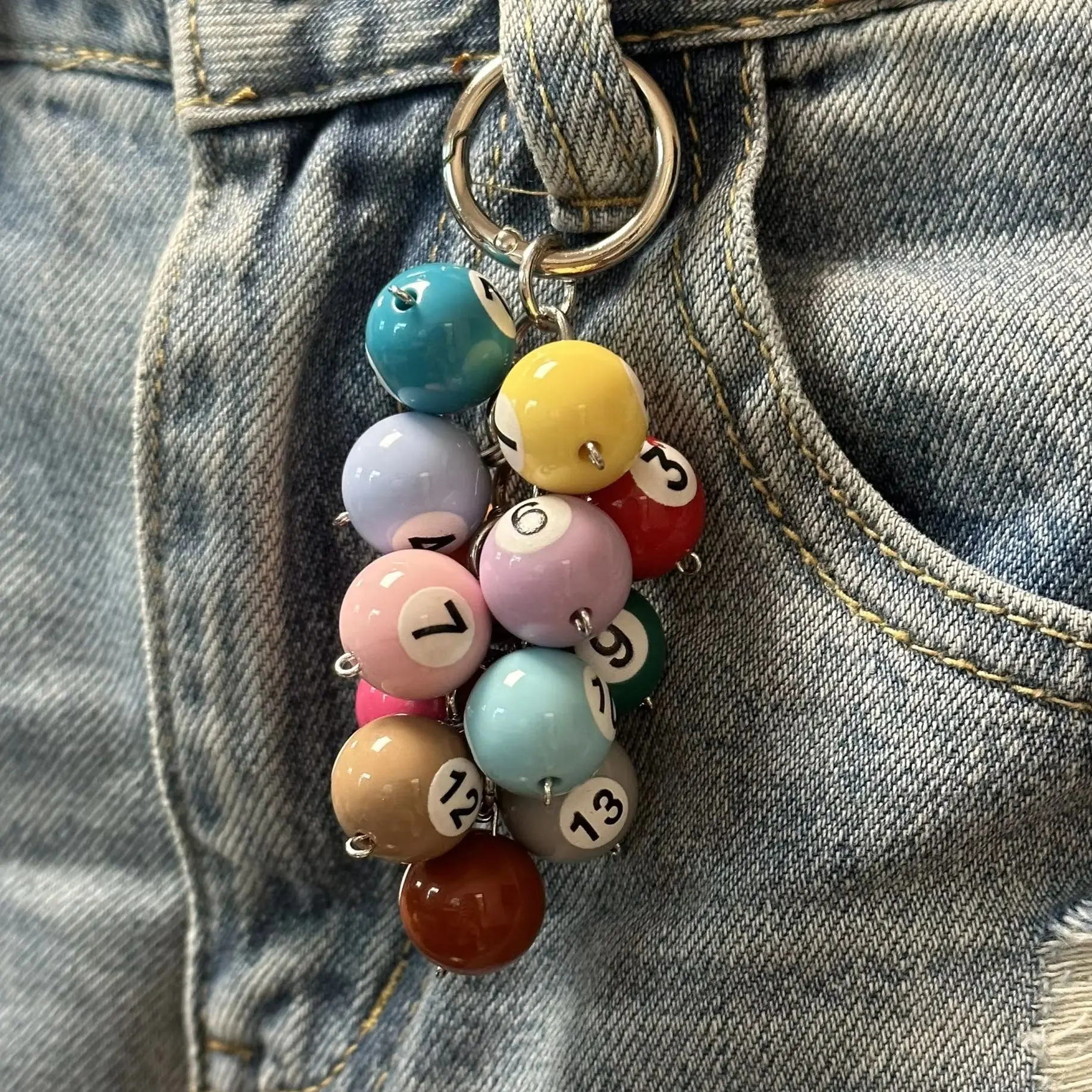 Original DIY Schlüsselanhänger Billardkugel-Anhänger für Handgefertigten Rucksack – Detail 2