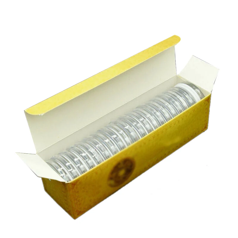 

ABSF 20 шт. пластиковые круглые монеты прозрачные капсулы витрина держатель подходит для коллекции австралийских долларов держатель контейнеры для хранения Bo