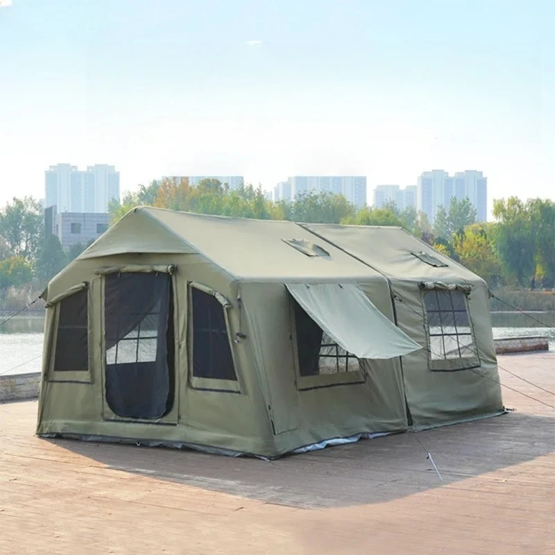Customizable Large Extend Inflatable Camping Tent Outdoor Quick Opening Tents 6-8 Person Hall Ridge Tent Family Gather