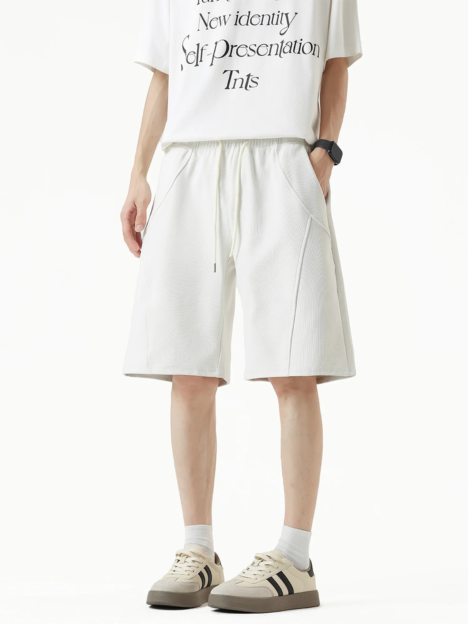 

American Sle Deconstructed Baskeall orts Men's Summer Thin Loose Straight Leg Heavy Five Points Guard Pants Breathable