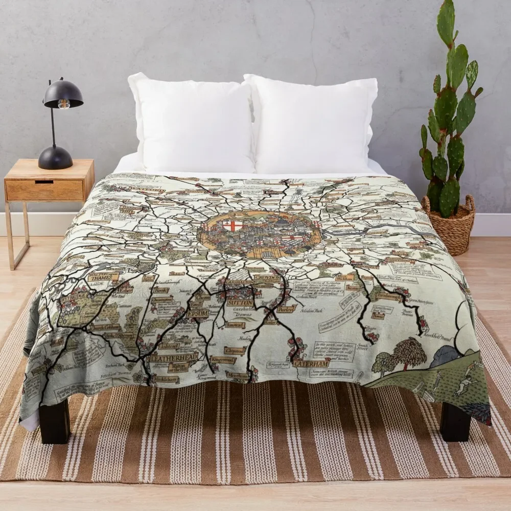 

1928 Vintage London Bus-Services Map Throw Blanket Lightweight Cozy Blanket for Bed Sofa